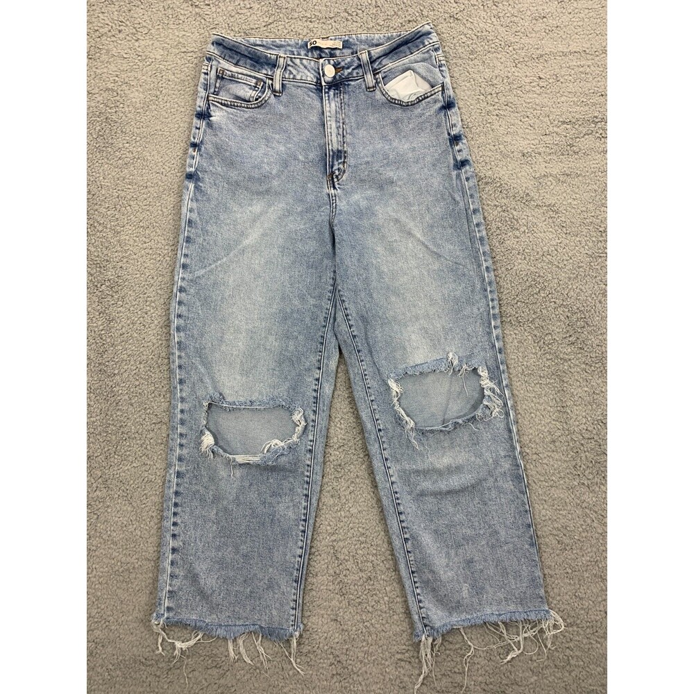 SO GOODS FOR LIFE 13/31W Highest Rise Baggy Dad Jeans Distressed Destroyed Crop